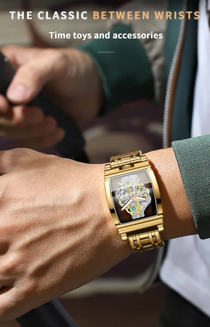 Montre squelette transparente