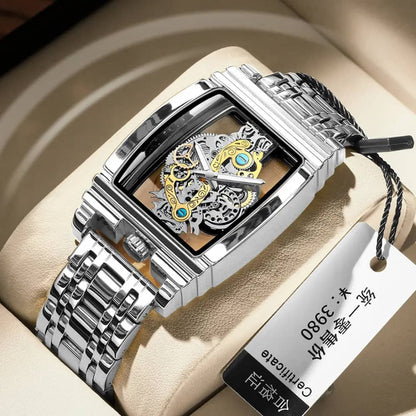 Montre squelette transparente