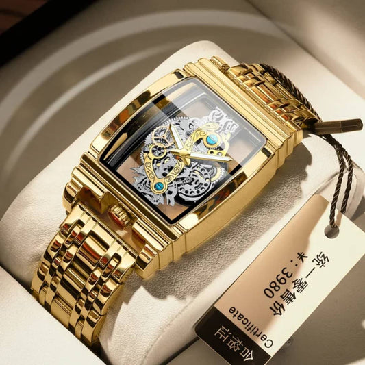 Montre squelette transparente