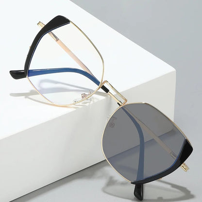Luxe Geometric Cat-Eye Blue Light & Transition Glasses